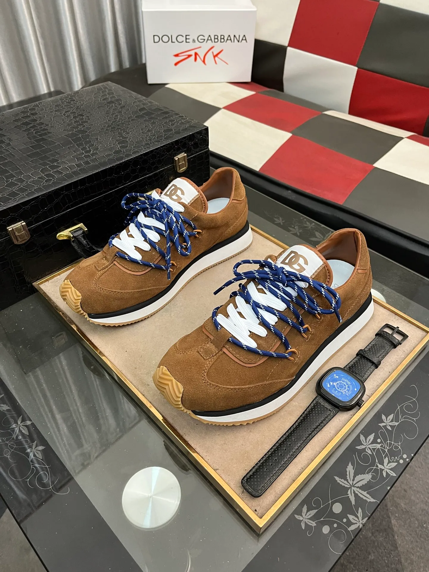 Men's Men's Shoes💰480⌚️⌚️Dolce&Gabbana••DG✔️High-end men's sports•casual shoes. Original goods from top counters. Original imported cowhide, multi-material splicing design ➕Imported cowhide lining, cowhide feet ➕Original TPR elastic outsole.  Size: 38-46